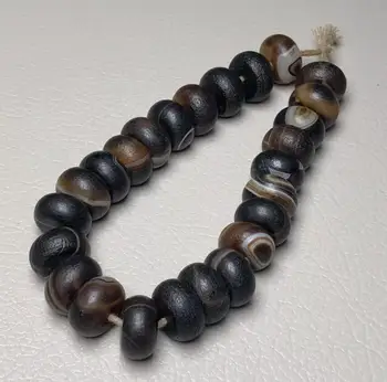 Bracciale talismano Dzi antico tibetano dell'Himalaya dell'antico agata, perline, amuleto