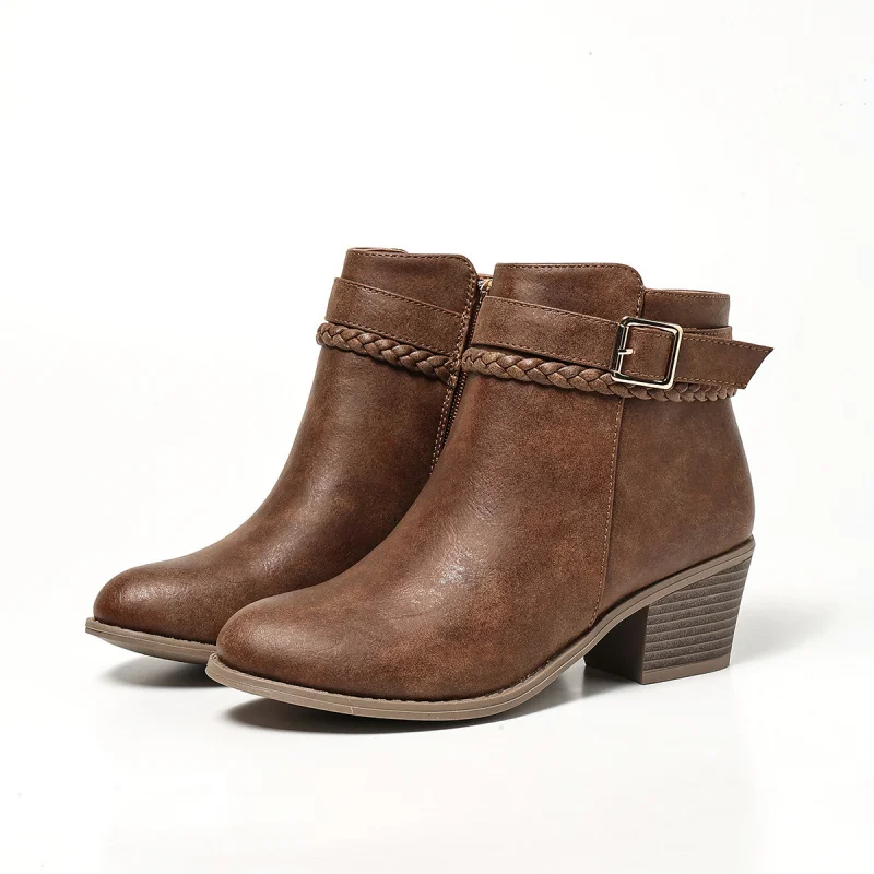 New Trend Ankle Boots For Women's Autumn Shoes Zipper 2026 Platform Boots Women’S Shoes On Sale Increase Height Woman Booties 42