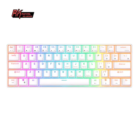 Royal Kludge RK61 Gaming Mechanical Keyboard 61 Keys 60% RGB Backlit Hot-Swappable Wireless Bluetooth/USB Gateron Cherry