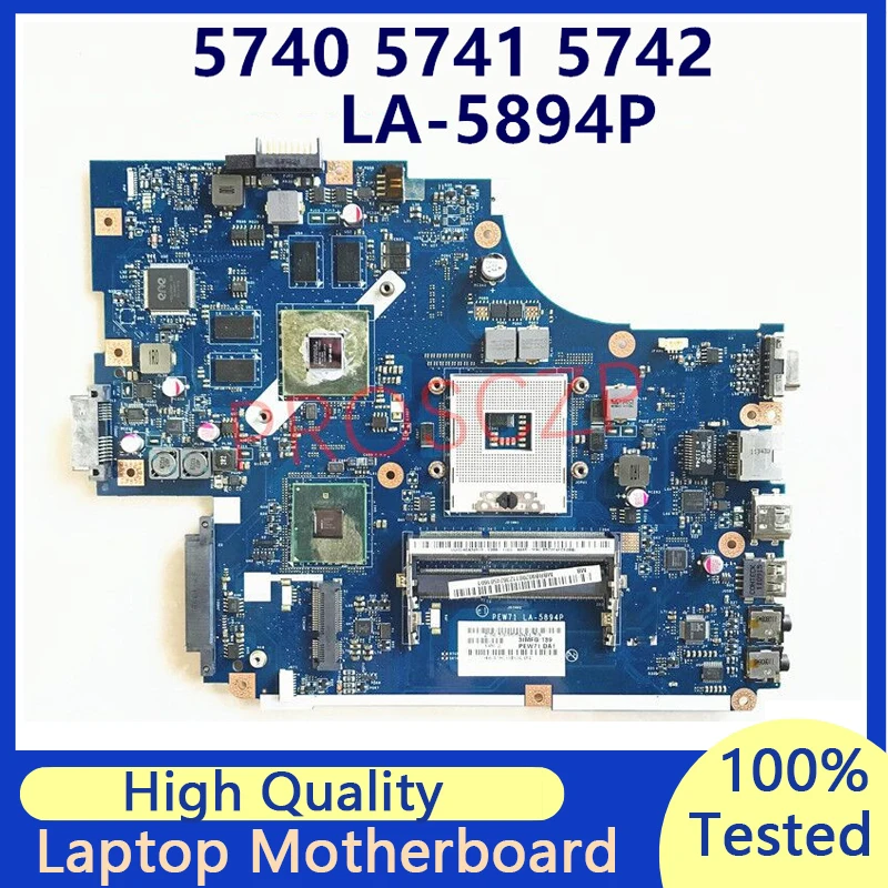 Mainboard For ACER Aspire 5742G 5740 5741 PEW71 LA-5894P HM55 Laptop Motherboard N12P-GS-A1 SLGZS 100% Fully Tested Working Well