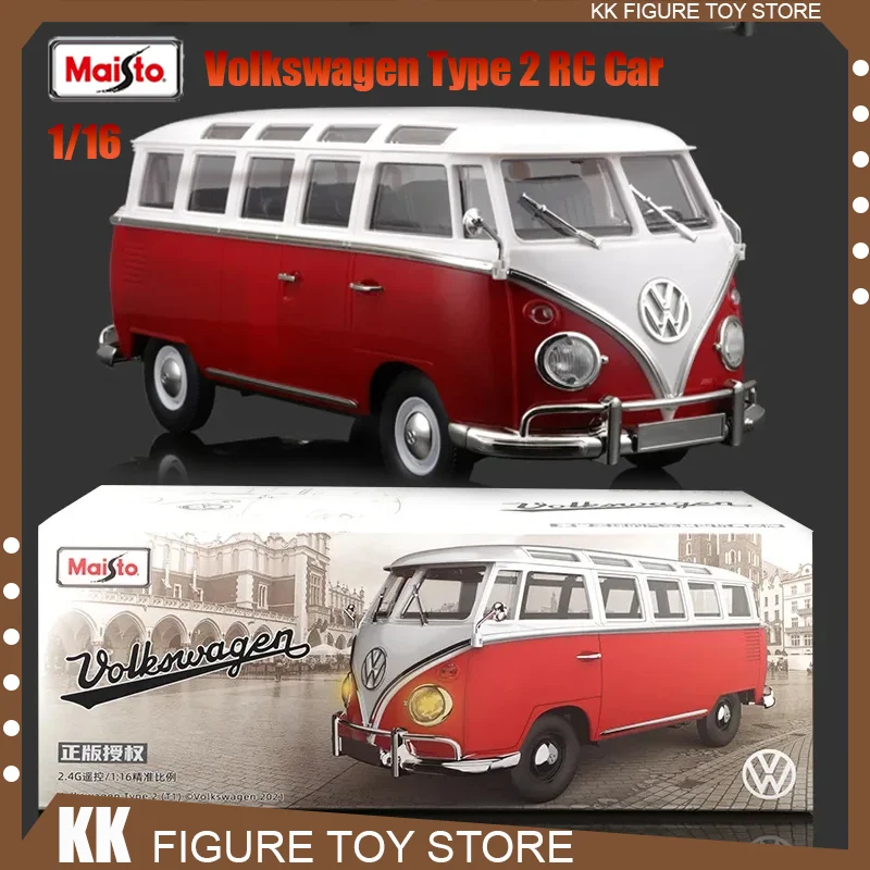 Maisto 1:16 Volkswagen Type 2 T1 RTR RC Car Alloy Luxury Vehicle Bus Diecast Model Edition Travel Taxi Toy Model Statue Gift