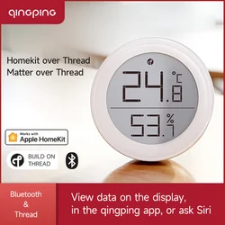 Qingping Thermometer Hygrometer T Apple HomeKit Smart Home Temperature & Humidity Sensors,Wireless,Bluetooth and Thread Matter