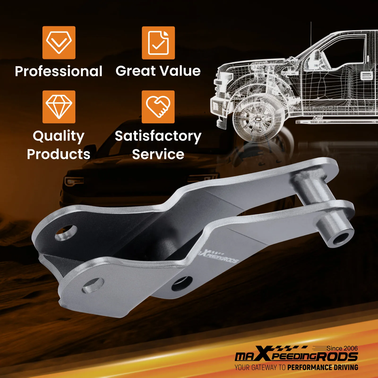 

Suspension Track Bar Drop Bracket 2-6" Lift for Dodge Ram 2500 3500 03-2009 4WD