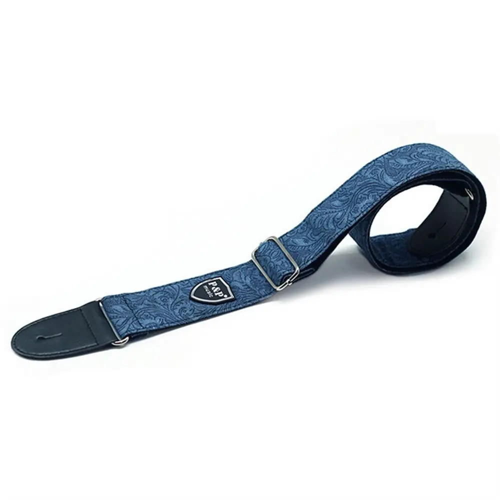 Adjustable Guitar Strap Embossed Vintage Electric Guitar Belts Denim Cotton Retro Style Acoustic Guitar Strap Classical Bass