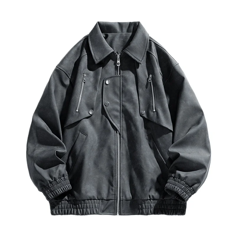 

Autumn Winter New Streetwear PU Leather Motorbiker Jacket Men's Casual Biker Jacket Wholesale European Motorcycle Leather Coat