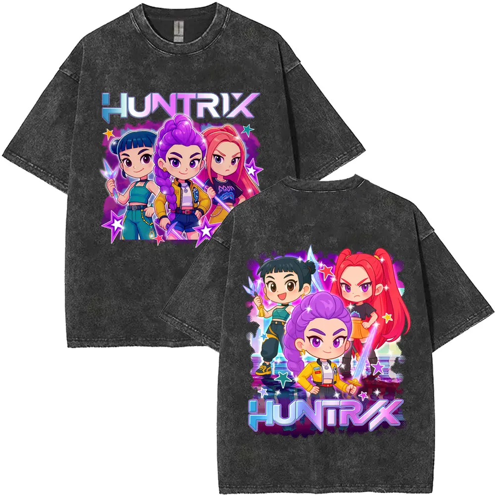 

Винтажная футболка с графическим принтом KPop Demon Hunters Rumi Mira Zoey, женская повседневная модная футболка большого размера