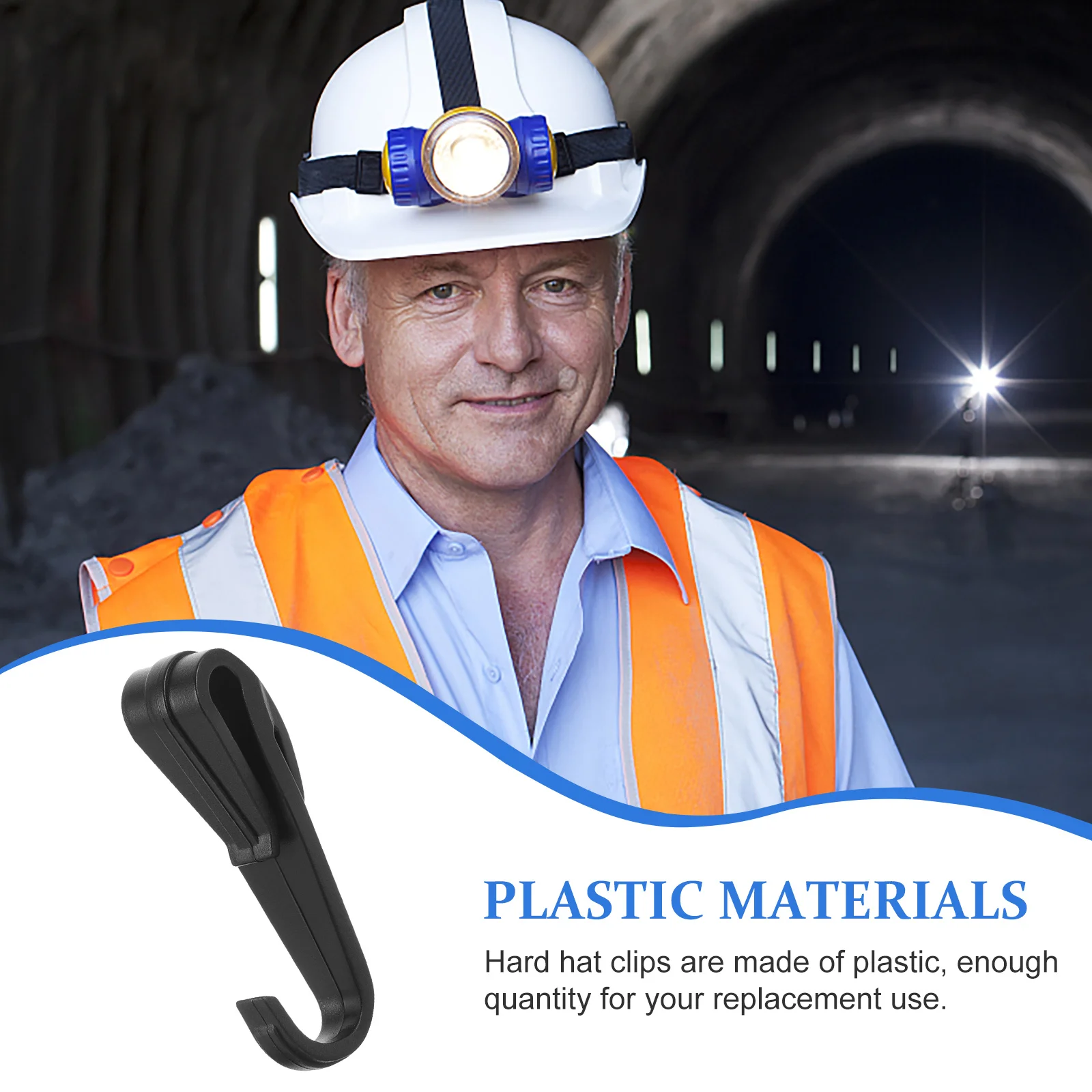 

12Pcs Headlamp Hook for Hardhat Strong Plastic Light Clip Easy Install No Pressure Work Outdoor Safety Lighting Accessory