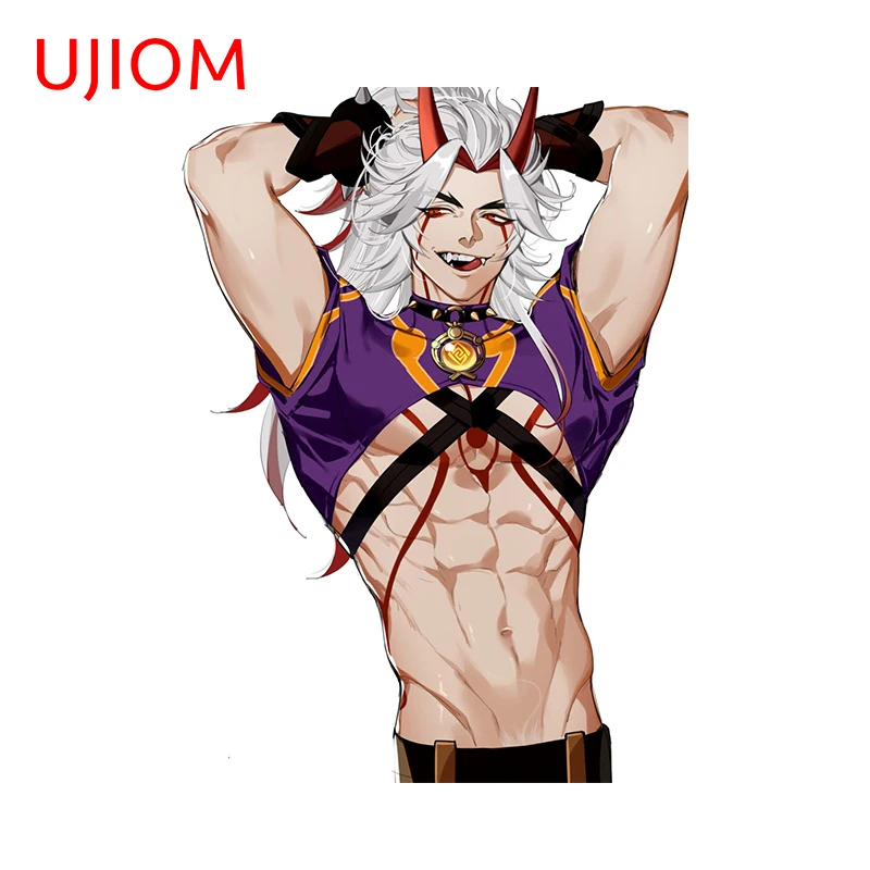 UJIOM 13cm X 9.5cm Sexy Arataki Itto Genshin Impact Wall Stickers Personal Amusing Adult Laptop Decoration Decals Nice Posters