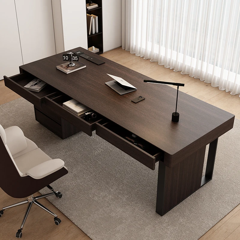 Bureau de bureau exécutif en bois, Design de rangement de réception, bureau esthétique, organisateurs minimalistes, meubles uniques Escrivaninha