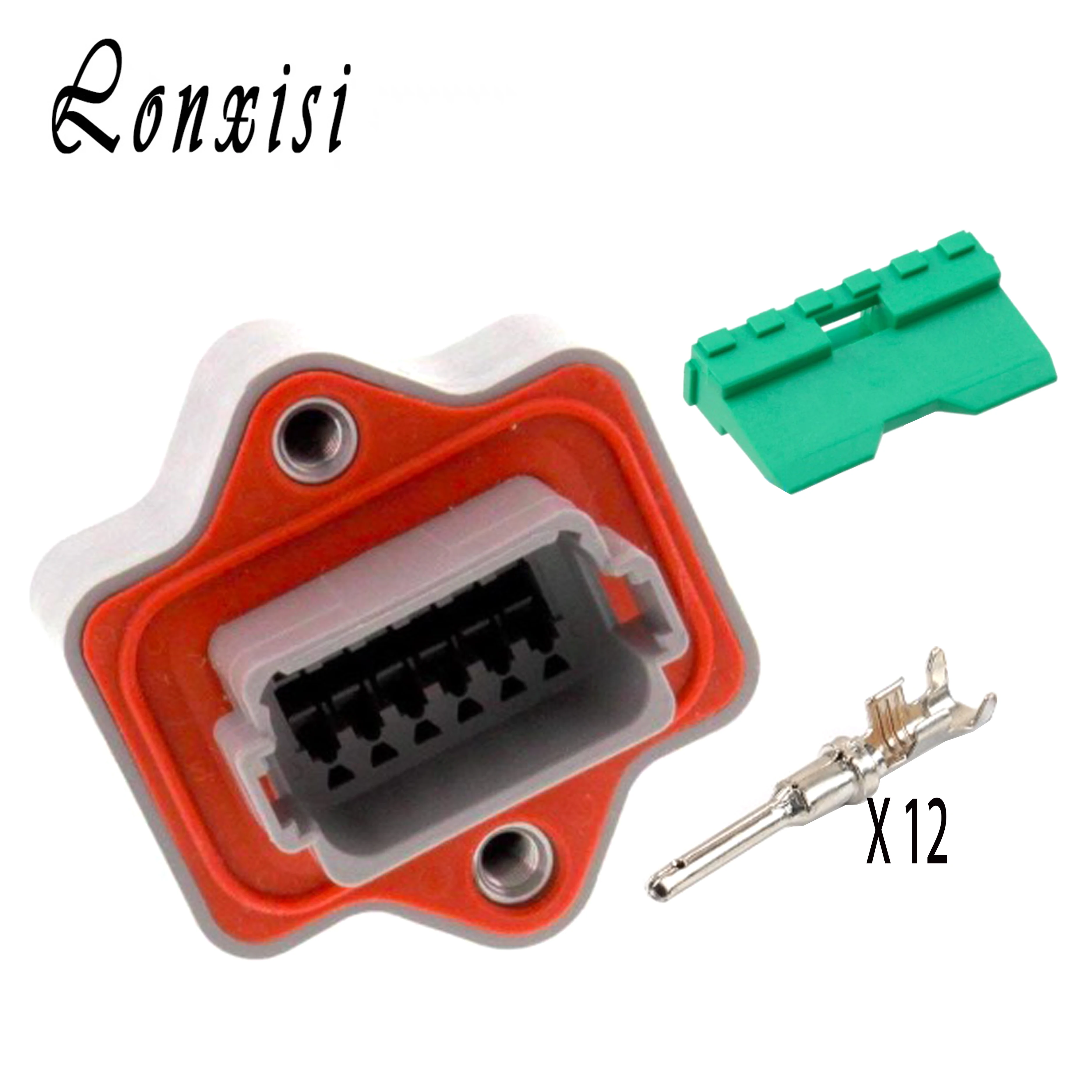 

1/5 Sets 12 Pin Deutsch Waterproof Connector DT04-12PA-LE05 DT06-12SA-CE05 With Flat Tail Cover Original Genuine Goods Plug