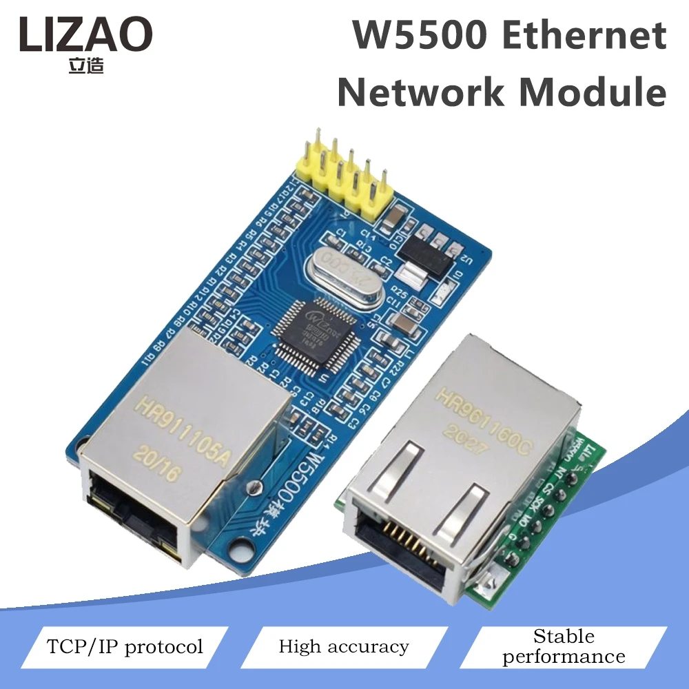 USR-ES1 W5500 SPI to LAN Ethernet Converter Module Full Hardware TCP/IP Stack HR911105A RJ45 Isolation Transformer