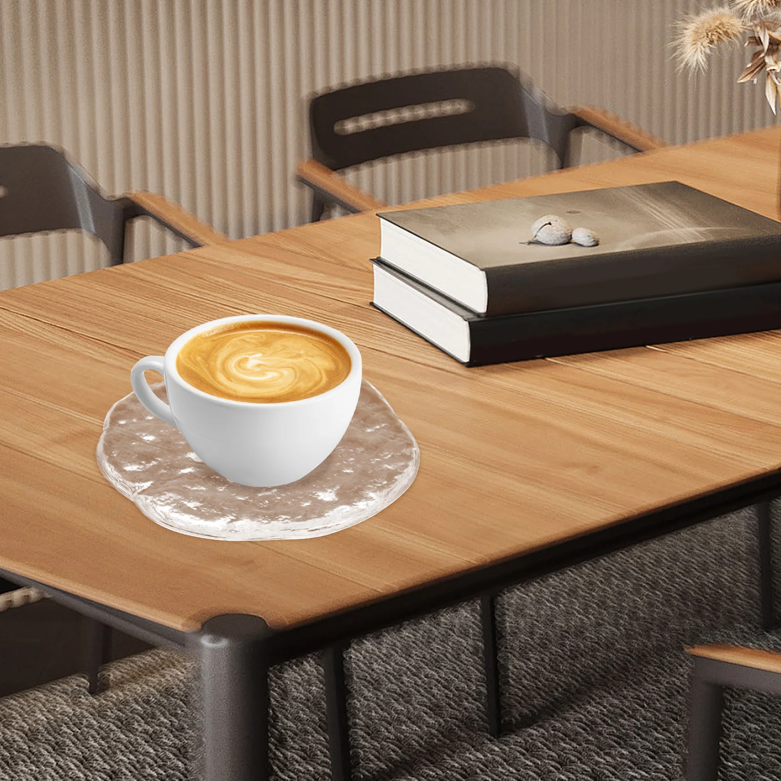 

Glass Tea Saucer Cup Mat Thickened Wear Resistant Coasters for Home Bar Restaurant Table Dining Decor Glass Coaster