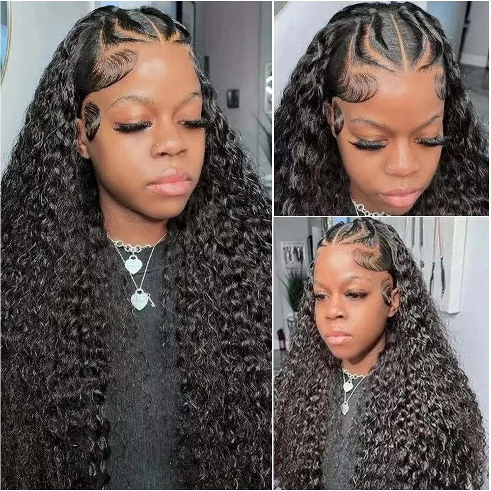13x6 HD Transparent lâche vague profonde dentelle avant perruque 5x5 sans colle 360 pleine dentelle eau bouclés Nature vague frontale perruques de cheveux humains