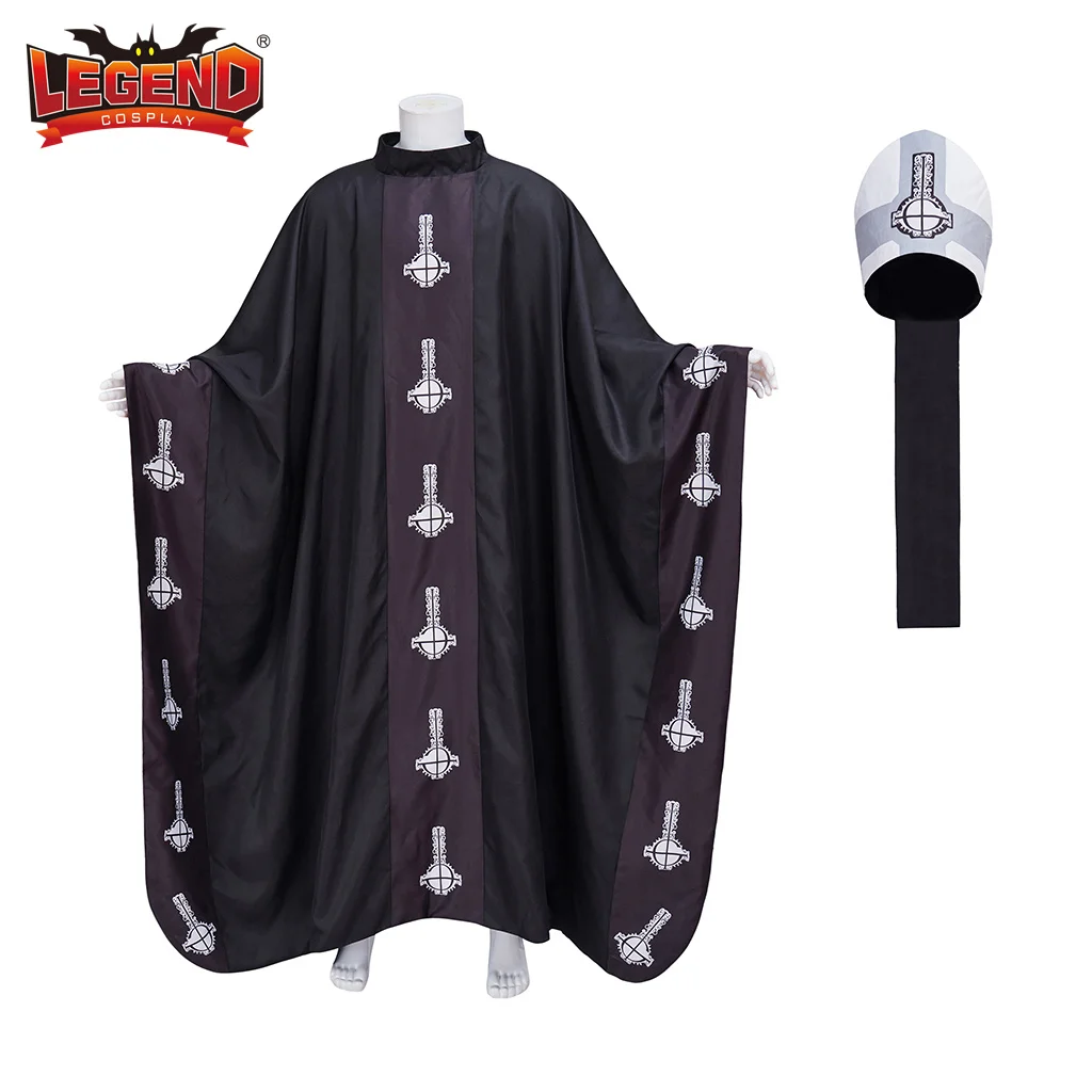 

Papa Emeritus Cosplay Costume Cloak Robe Horror Papa Ghost Cardinal Copia Costume Outfit with Hat for Men Women Adult