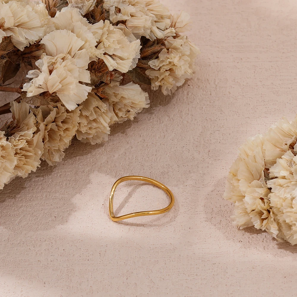 Joolim High End PVD Fashionble French Fine Tail Ring for Women Stainless Steel Jewelry Wholesale