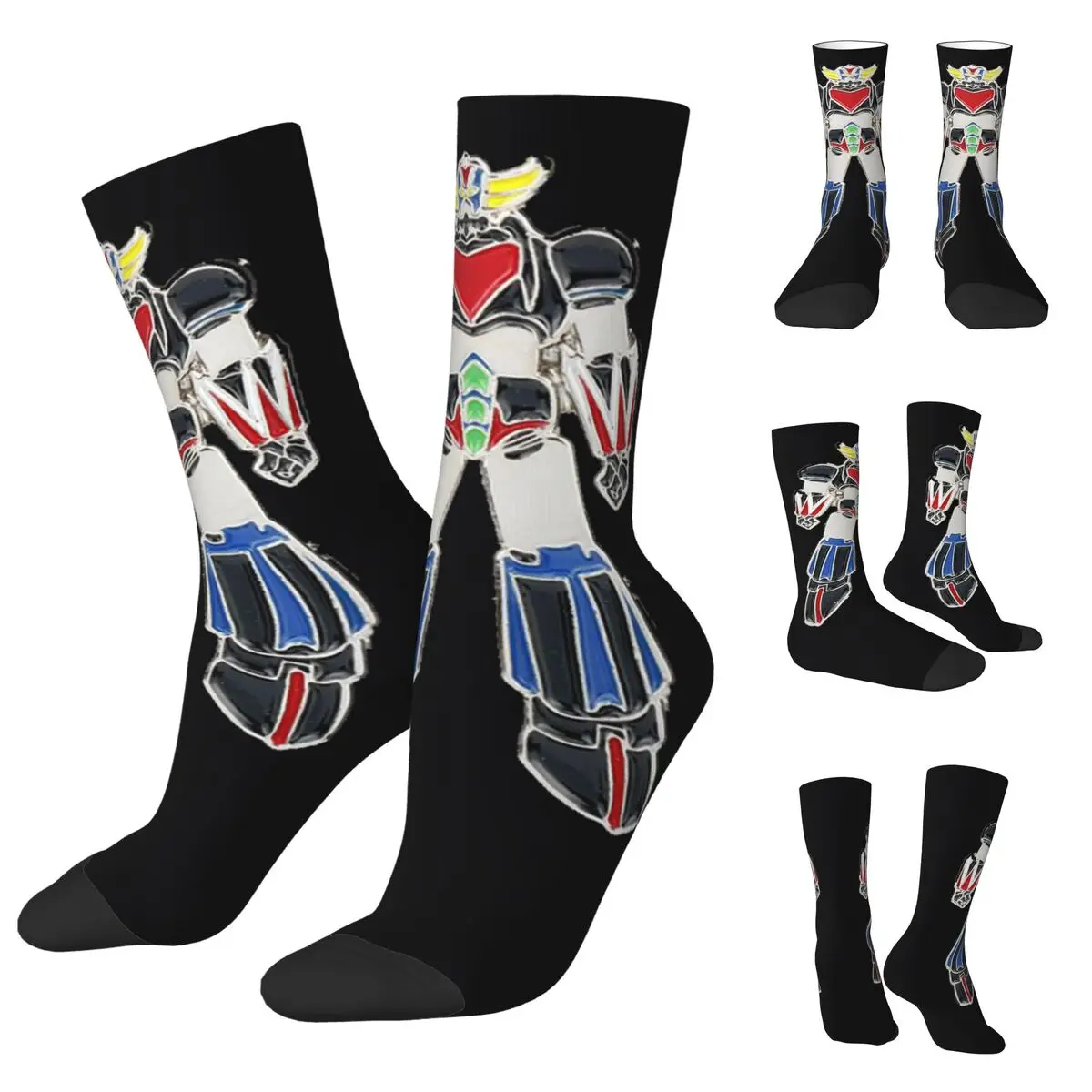 Goldorak UFO Robot cosy Unisex Socks,Hiking Happy 3D printing Socks,Street Style Crazy Sock