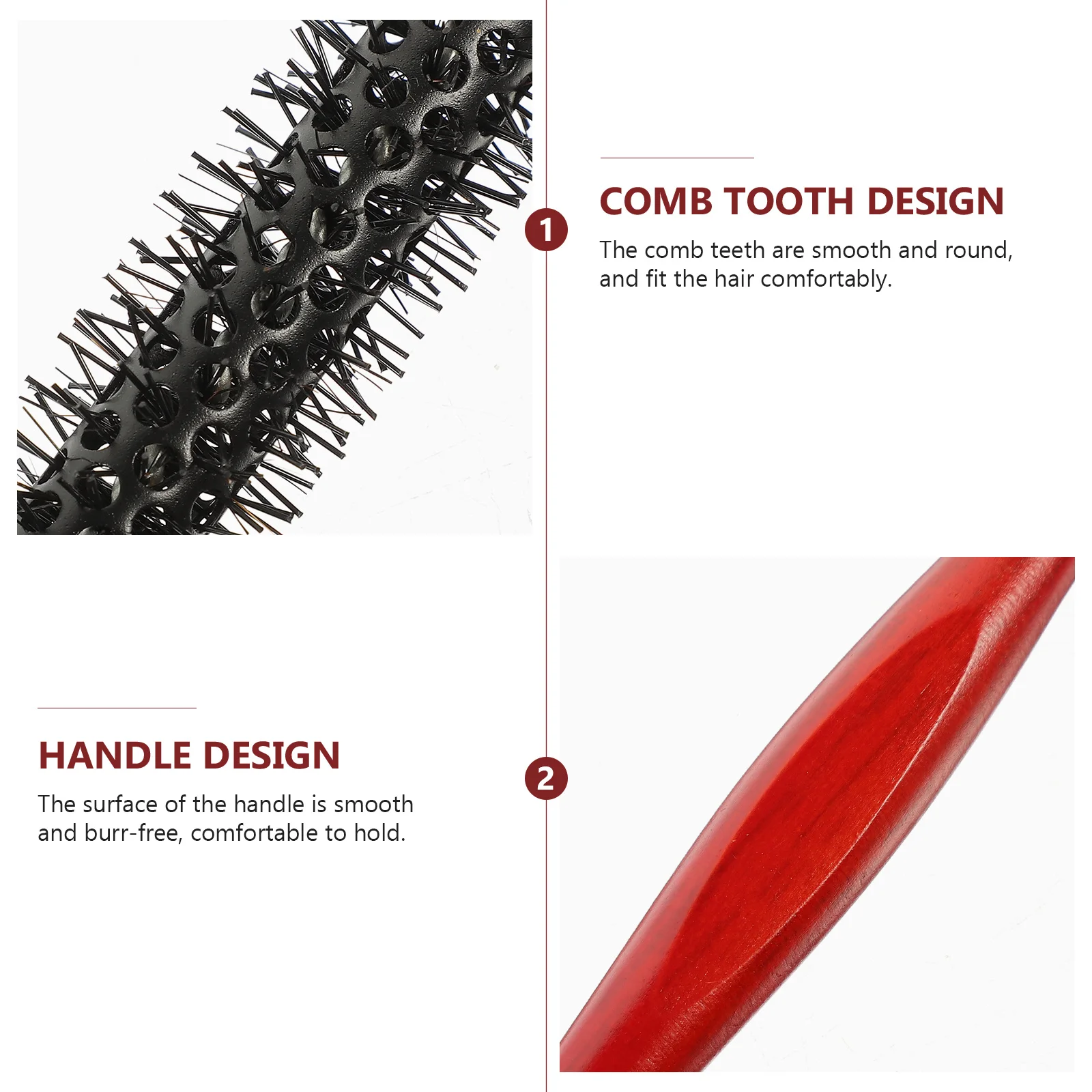 

2 шт., деревянная расческа в рулоне, легкая, компактная, антистатическая, удобная на ощупь, для распутывания густых волос, укладки