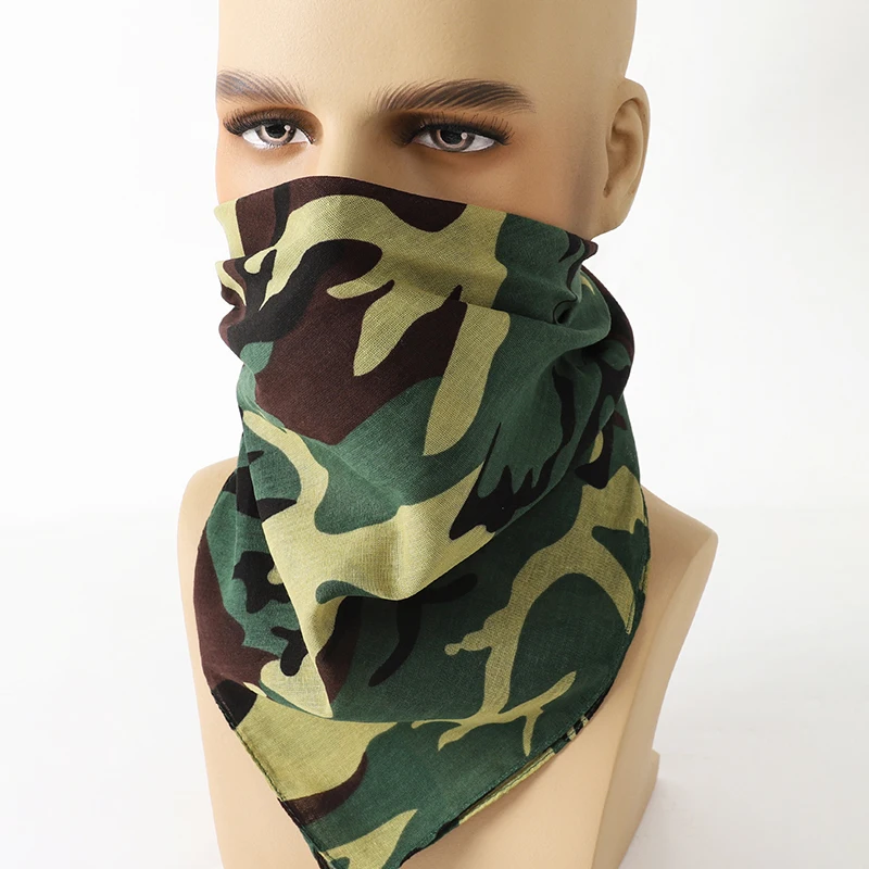 Men Women Tactical Scarf Cotton Bandana Hairband Camouflage Biker Sports Headwear Wrist Mask Head Wrap Outdoor