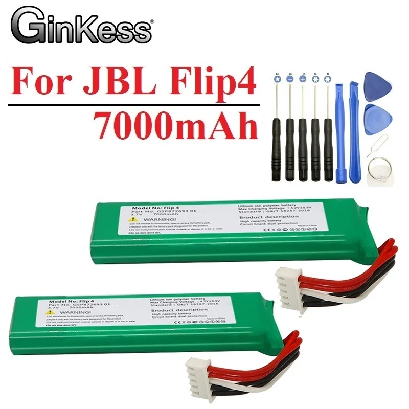 3.7v Battery For JBL Flip 4 Flip4 7000mAh Rechargeable Battery GSP872693 01 For JBL Speaker Flip 4 Flip4 Special Edition Bateria