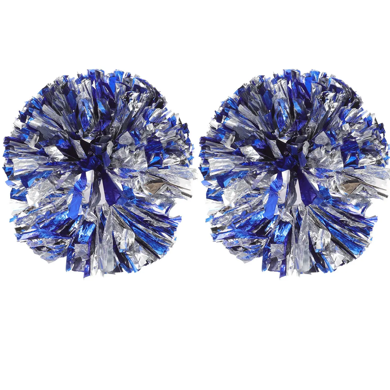 

2Pcs H held Flowers 5Inch Blue Silver Metallic Reusable PVC Performance Props Gymnastics Dance Sports