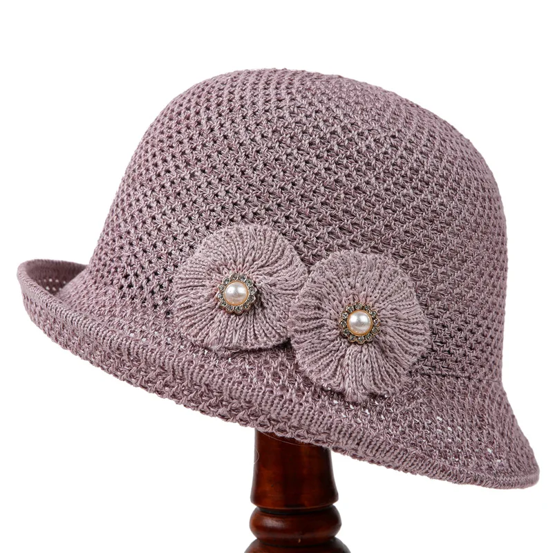 

Basin Hat Fashionable All-match Sun Hat Breathable Woven Sun-proof Bucket Hat Middle-aged And Elderly Mom Style Hat Women