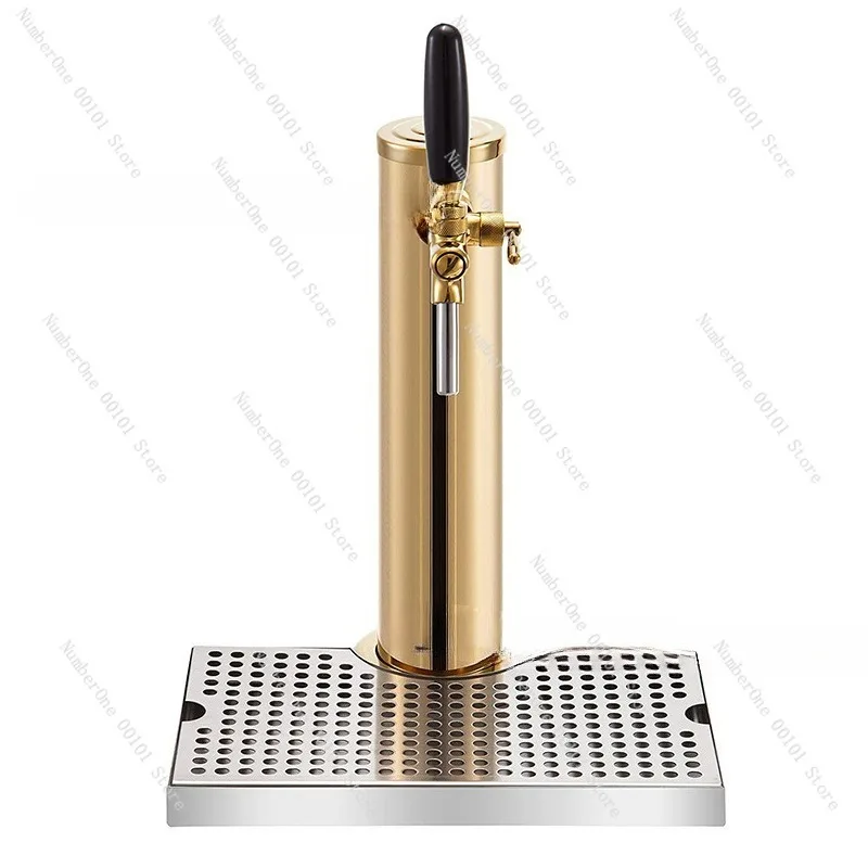 Luxury Golden Beer Tower Dispenser Full Set with Adjustable Faucet Drip Tray 1 Tap 2 Tap 3 Tap Draft Beer Column Bar Counter