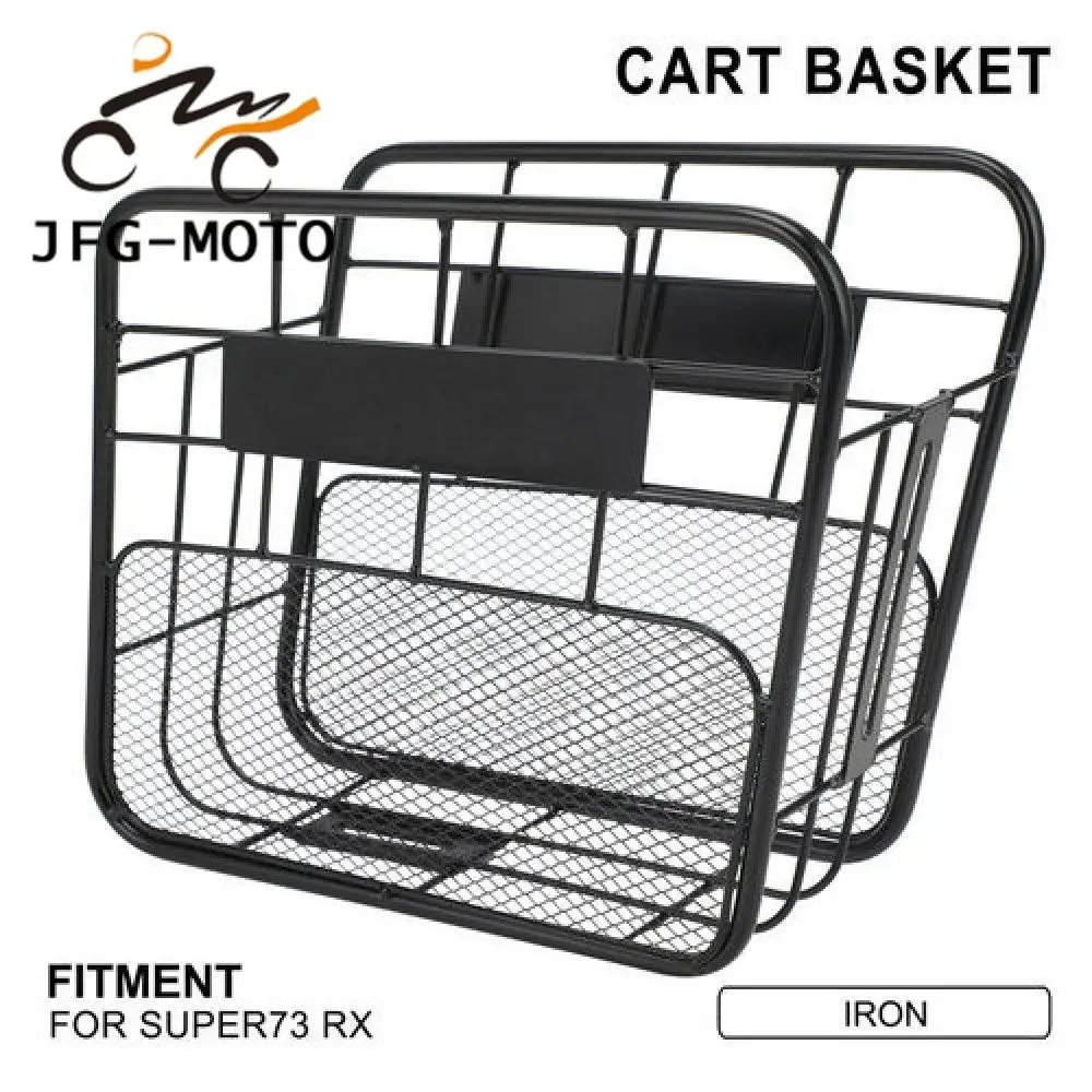 

Middle Basket Motorcycle Accessories Storage Basket Black Durable Iron Basket for SUPER73 RX Super 73 RX