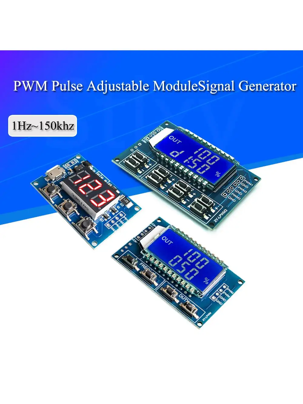 AliExpress UK Stlxy Signal Generator PWM Pulse Frequency Duty Cycle Adjustable Module LCD Display 1Hz-150Khz 3.3V-30V