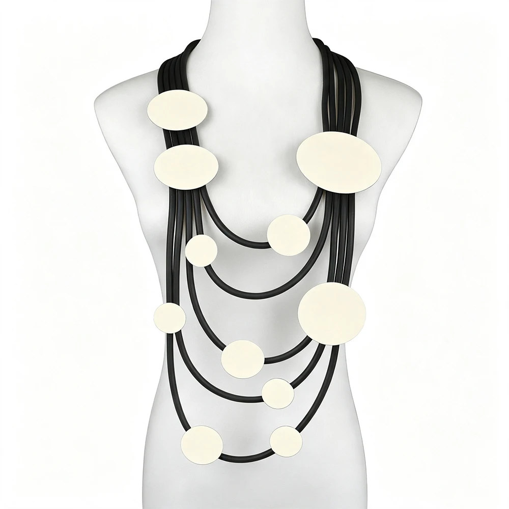 UKEBAY Boho Mehrschichtige Geometrische Anhänger-Halskette für Frauen, Statement-Modeschmuck, Alltagsschmuck, Party, Leichte Halskette – Detail 2