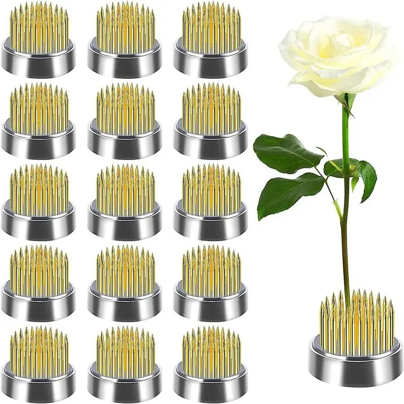 FLYY-16-teiliges Set Blumenigel Kenzans Runde Blumensteckhilfen Vasen-Blumenarrangierer Blumensteckwerkzeuge (0,9 Zoll) – Detail 5