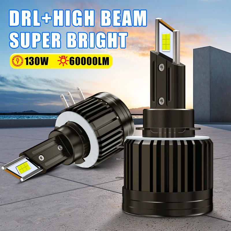 Carshark H15 LED Headlight Canbus 130W 60000Lm H7 Light Bulbs for VW Golf 7 Golf 6 MK7 Touran Tiguan Passat T-ROC Mercedes-Benz