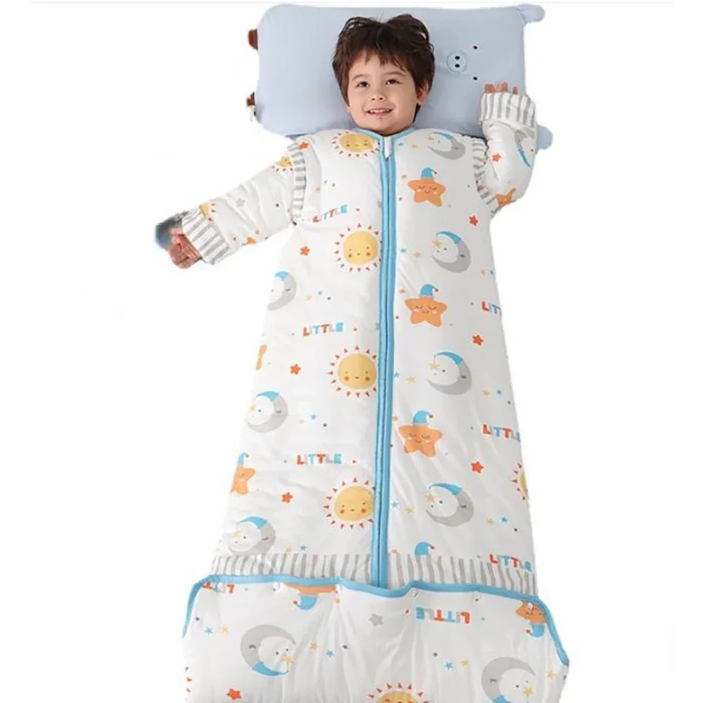 Adjustable Children Sleeping Sack Cotton Round Bottom Mushroom Sleepsack Plus Size 3.5 Tog Winter Thick Warm Sleep Bag