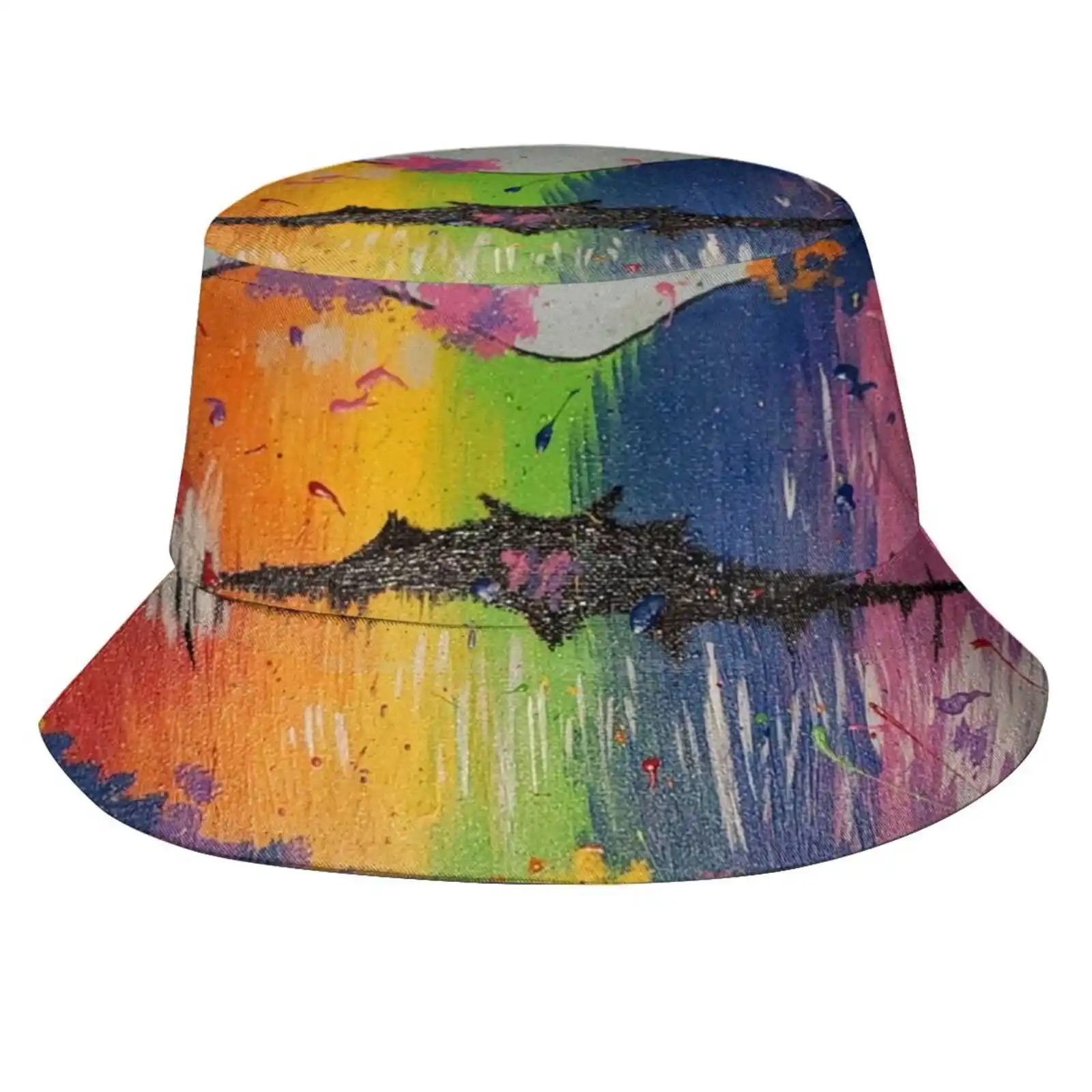 Rainbow Lips Sun Cap Fisherman Hat Bucket Hats Lgbtqia Rainbow Lips Red Yellow Blue Pink Purple White Orange Green