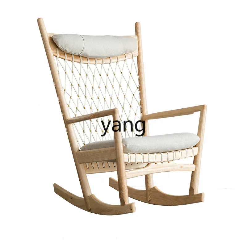 

LH home living room solid wood rocking chair nap recliner single sofa chair