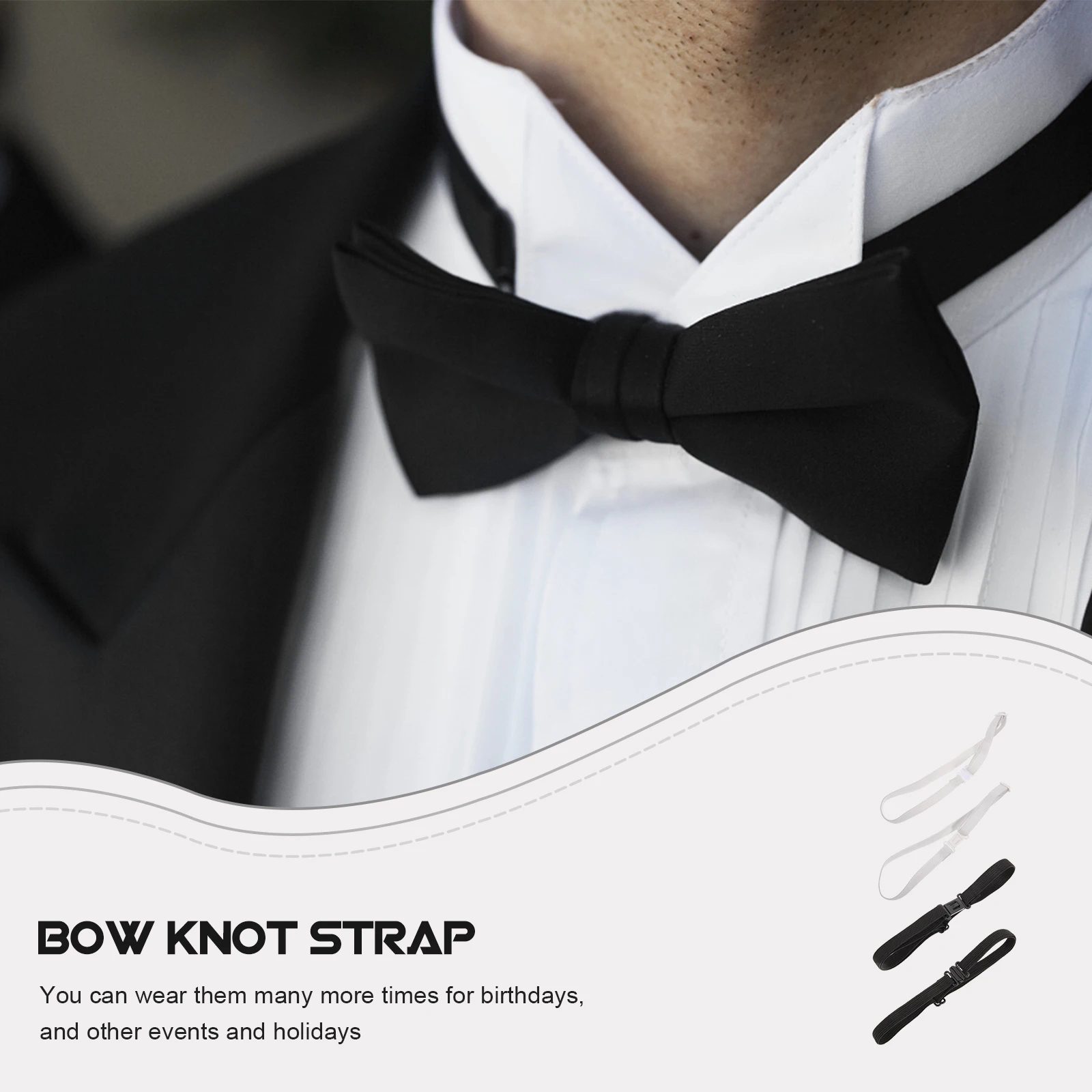 20 قطعة من حزام ربطة القوس فيونكة قابل للتعديل، شريط تمديد مرن لجميع الأنماط، سهل الاستخدام، مثالي للحفلات والولائم الخاصة #3