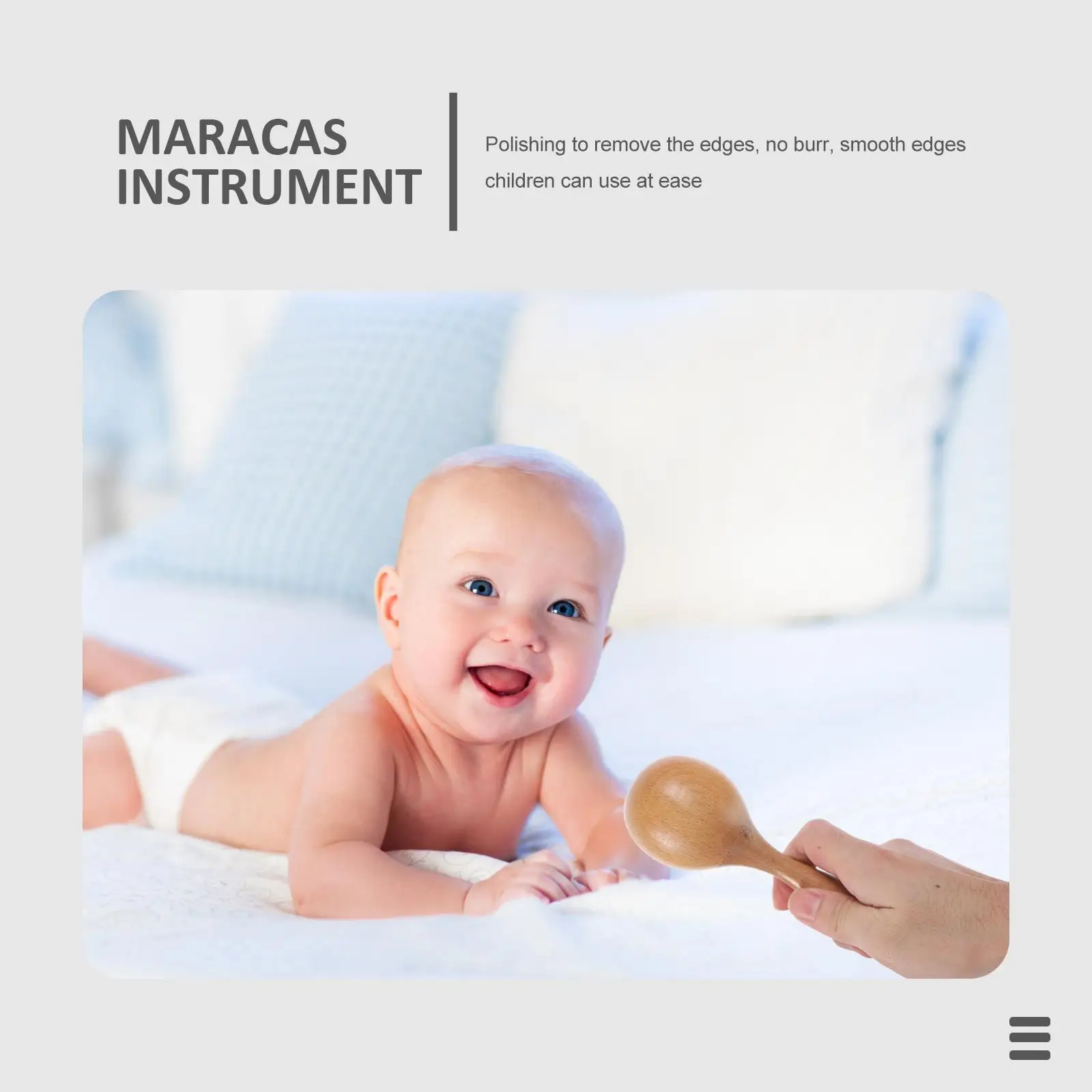 4 個木製マラカスおもちゃ楽器子供のための子供幼児の感覚発達教育ギフト