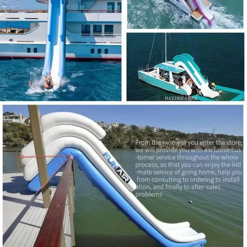 Large Cruise Ship Shanghai Yacht Inflatable Slide with Net Swimming Pool Sofa Floating Table Deck Chair Water Trampoline