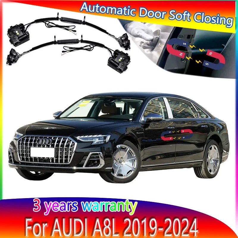 Car Soft Close Door Latch Pass Lock Actuator Electric Absorption Suction Silence Closer For Audi A8L 2019-2024 Car Accessories