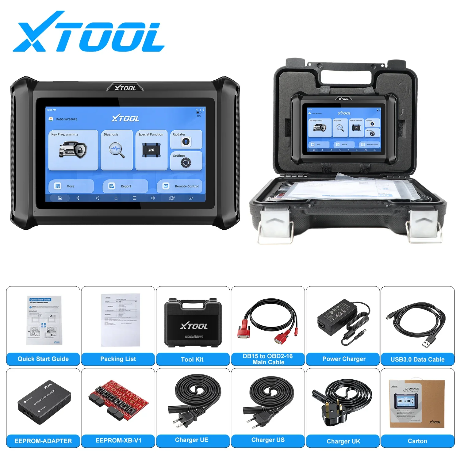 XTOOL X100 PADS IMMO Key Programming Tools All Key Lost OBD2 Key Generation All System Diagnostic Scaner PK X100 PAD X100PAD2