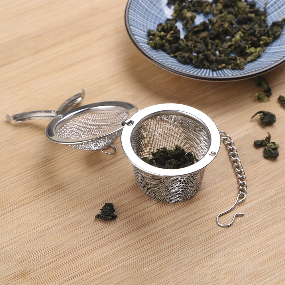 2Pcs Stainless Steel Mesh Herbal Tea Ball Reusable Spice Strainer Locking Tea Infuser Filter Seasoning Ball Kitchen Accessories
