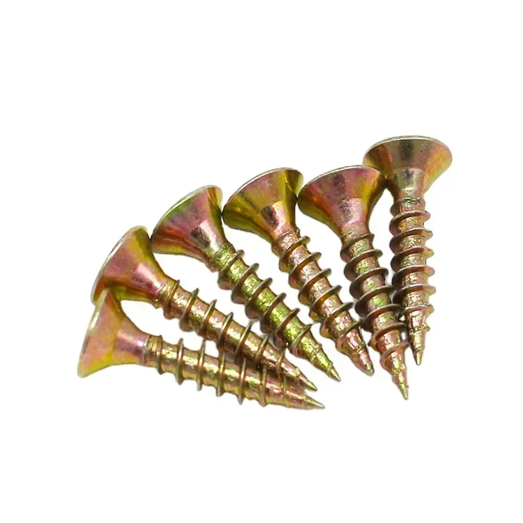 2025 TORNILLO CABEZA AVELLANA Yellow Zinc Double Countersunk Head Screw Wood Chipboard Screw from China screw manufacturer