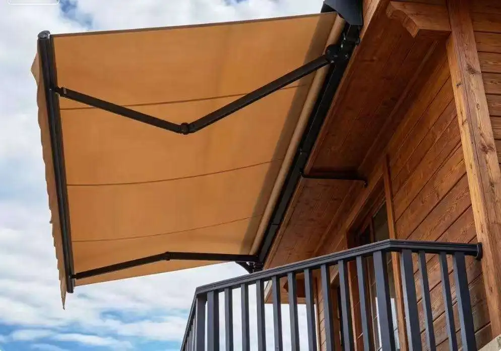 Fashionable Household Outdoor Waterproof Sunshade Wall Mounted Easy To Install Acrylic Fabric Canopy Aluminum Alloy Frame Awning