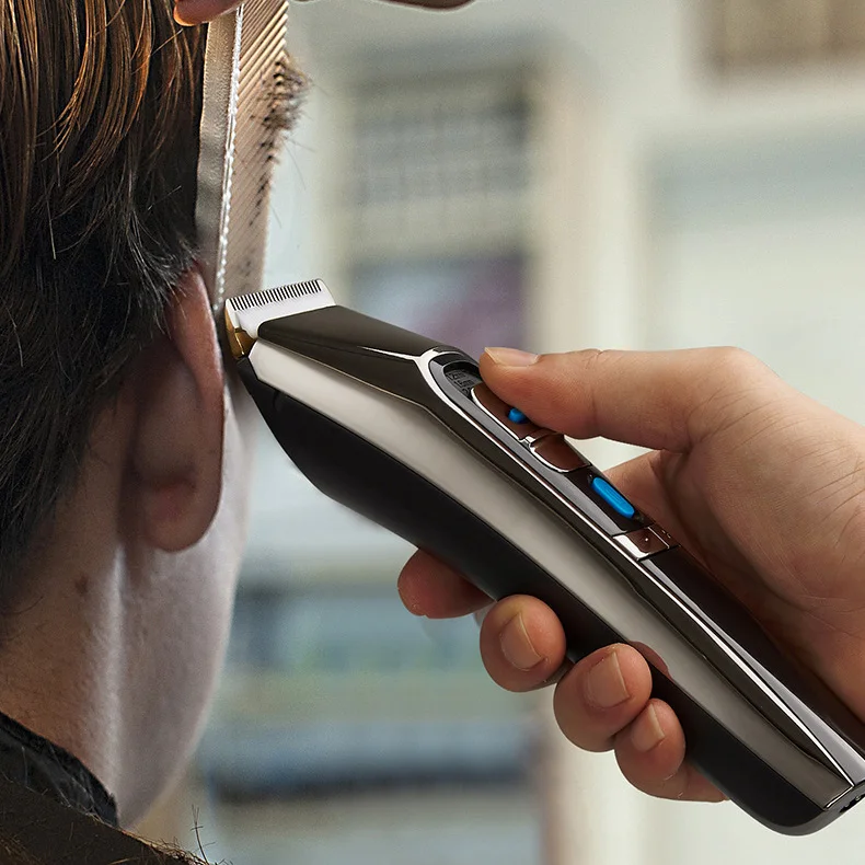 Xuanfeng-LEDディスプレイ付き電気バリカン、家庭用またはサロン用の3レベルの調整レベル、ヘアカット