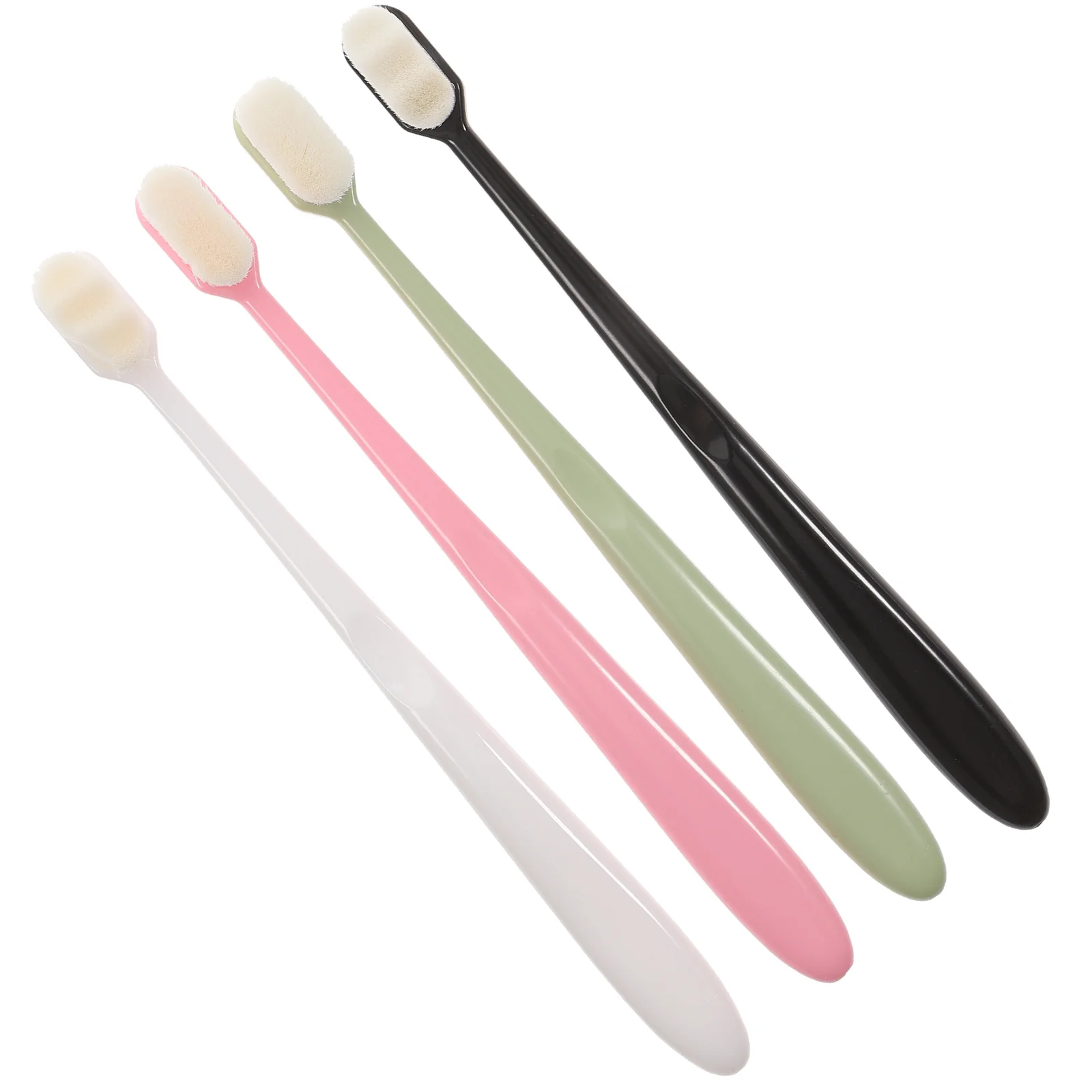 4 Pcs Soft Toothbrush Bristle Hair Toothbrushes for Adults Aesthetic Fur Extra Pp Camping Travel Gums