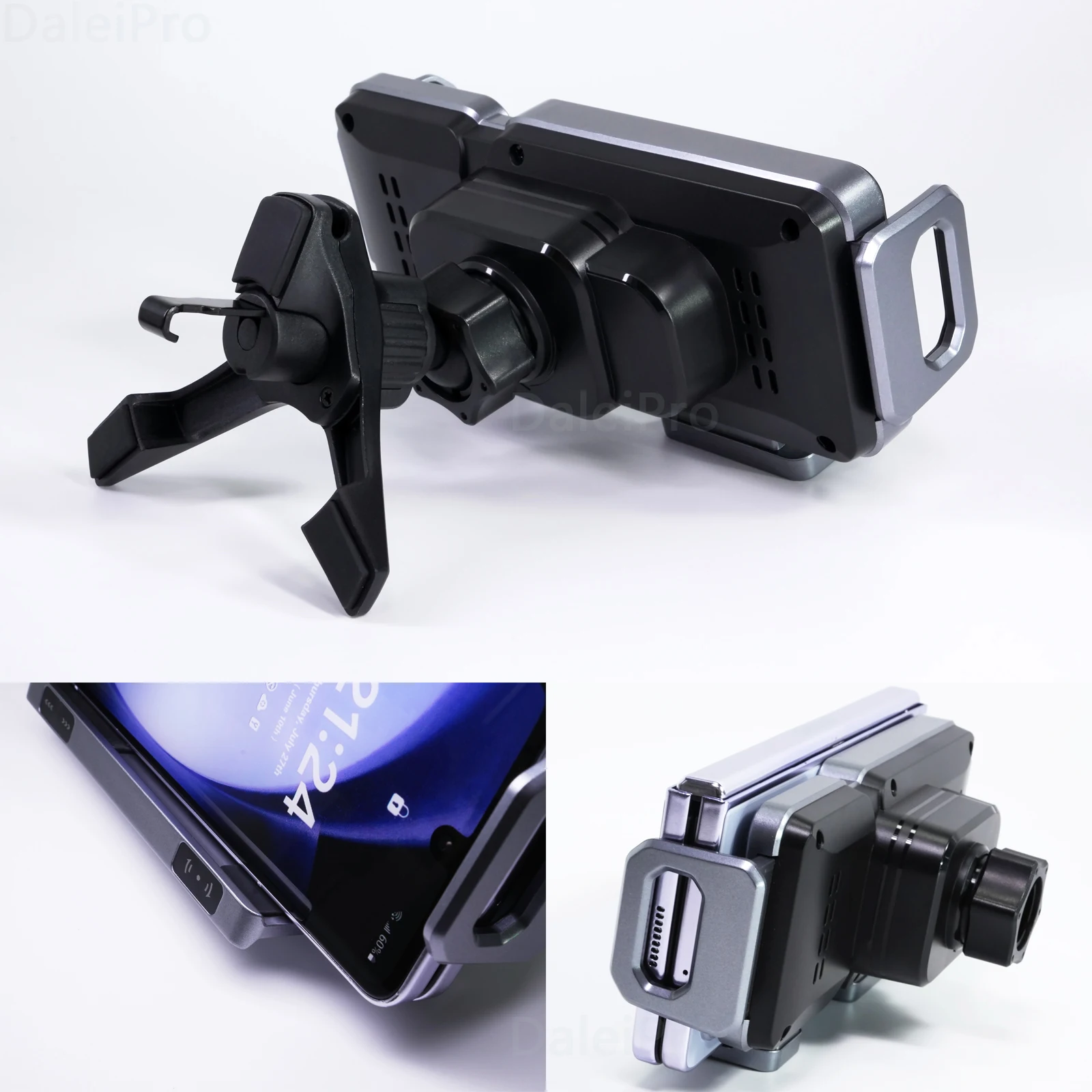 Dual Coil Faltbare Telefon Halter Auto Drahtlose Ladegerät Universal Auto Telefon Halterung Schnelle Lade Für Samsung iPhone Xiaomi Z Fold – Detail 6