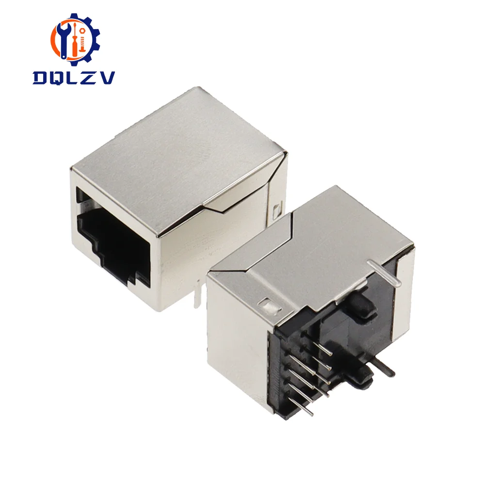 Shield RJ45 8P8C Jack Connector No LED 21MM PCB Mount Network Internet Modular