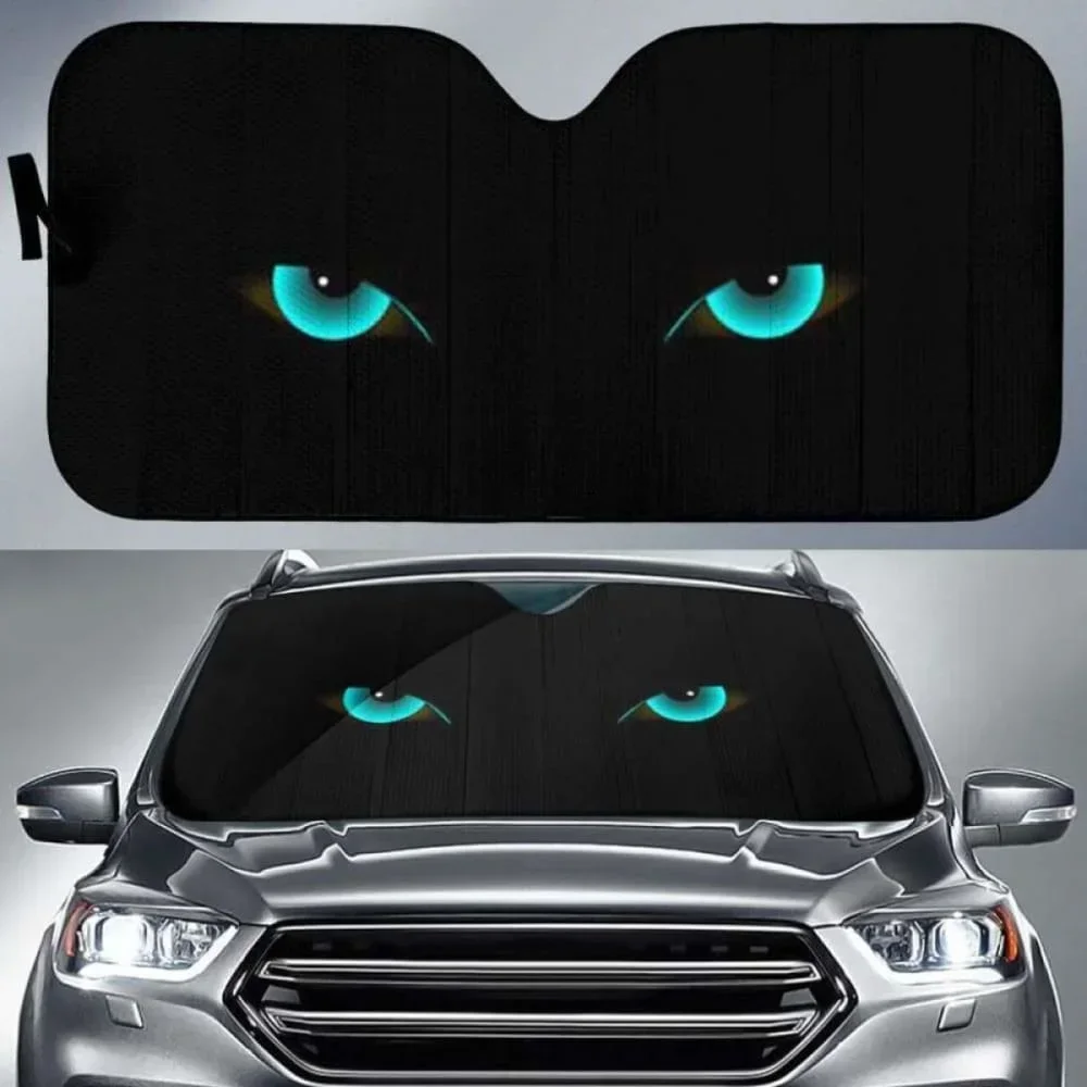 Automotive General Personalized Customization Handsome Pattern Black Cat Eye Car Windshield Sunshade UV Block Protection Sunshad