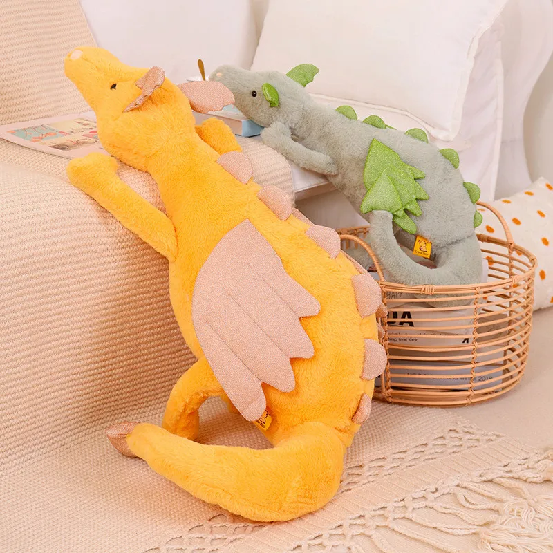 High Quality Giant Color Evil Snow Dragon Stuffed Pterosaur Dinosaur Flying Wing White Green Yellow Grey Dragon Plush Toy Pillow