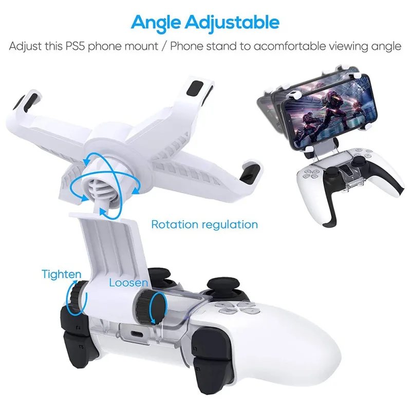 Soporte de Clip de controlador de teléfono para Sony PS5, soporte de Clip de controlador inalámbrico para teléfonos móviles, soporte ajustable para controladores de juego PS5