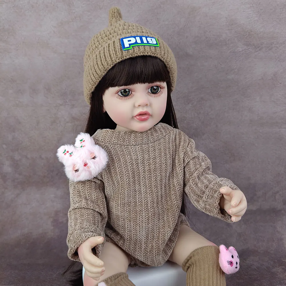 22 นิ้ว 55 ซม.Handmade Full Soft Viny Reborn ตุ๊กตาเด็กแต่งตัวของเล่นเด็กวัยหัดเดินน่ารักเจ้าหญิงวันเกิดคริสต์มาสของขวัญ